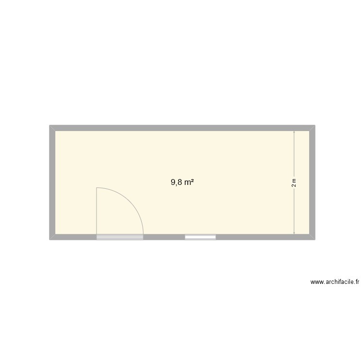 cabanon. Plan de 1 pièce et 10 m2