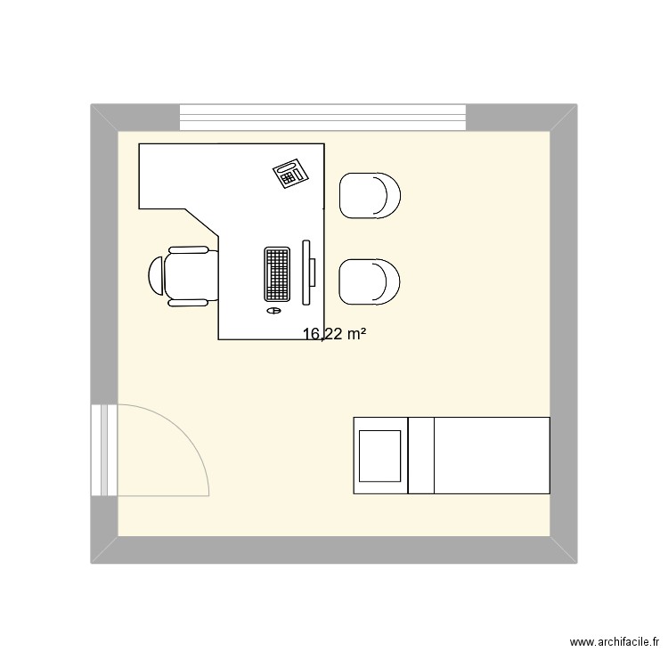 BUREAU RHAPSODY. Plan de 1 pièce et 16 m2