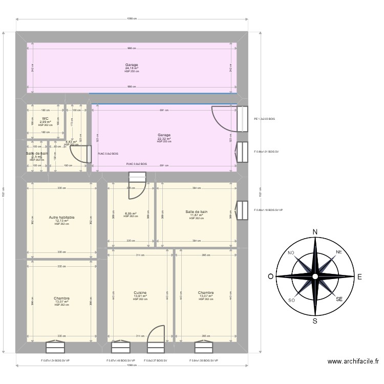  ML24016283  PEYRON BUSQUET. Plan de 14 pièces et 211 m2