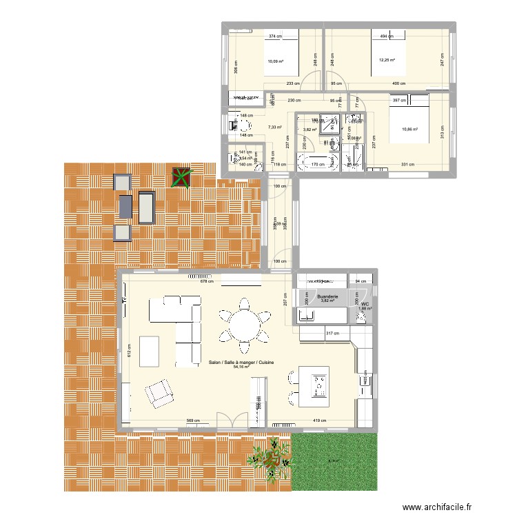 Saint-Broladre V2. Plan de 11 pièces et 111 m2