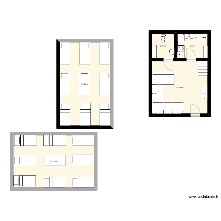 Polar School. Plan de 5 pièces et 91 m2