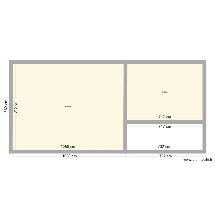 MONZO. Plan de 2 pièces et 124 m2