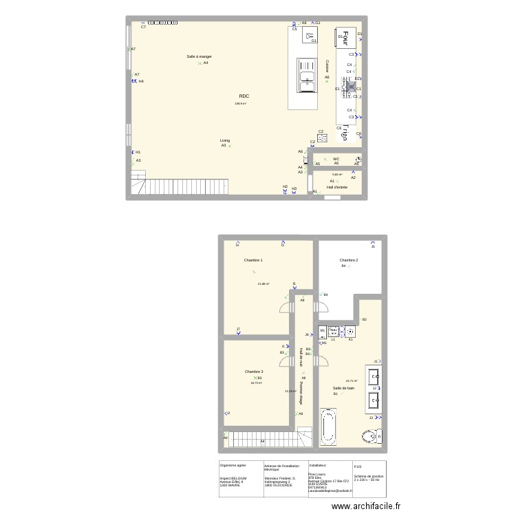 Plan de position. Plan de 6 pièces et 191 m2