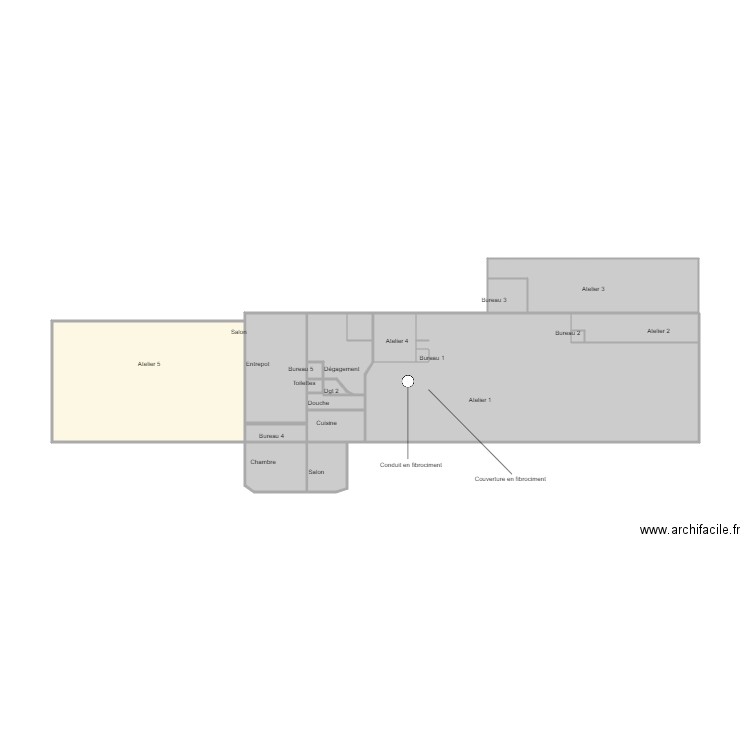 Croquis MECIF. Plan de 18 pièces et 36 m2