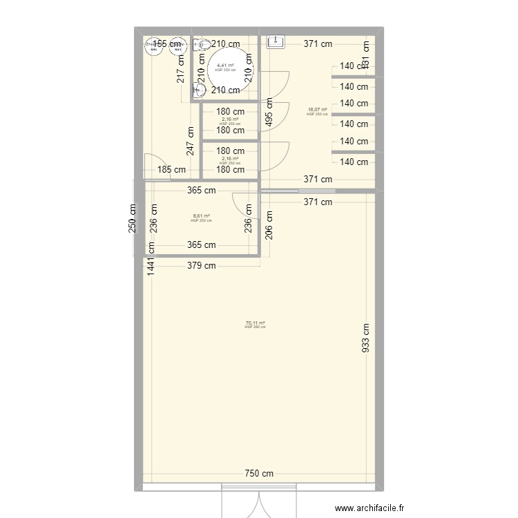 Myotec 33 B. Plan de 6 pièces et 106 m2