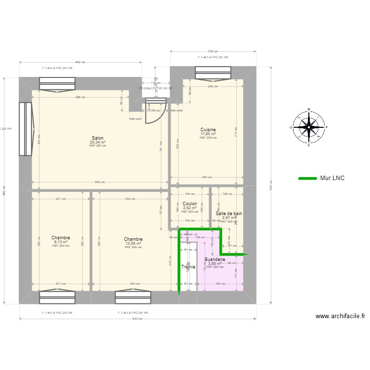 ML24012088. Plan de 12 pièces et 130 m2