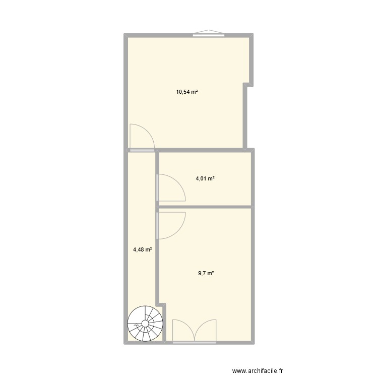 maison etage fini. Plan de 4 pièces et 29 m2