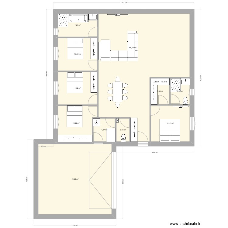 Maison 3. Plan de 11 pièces et 169 m2