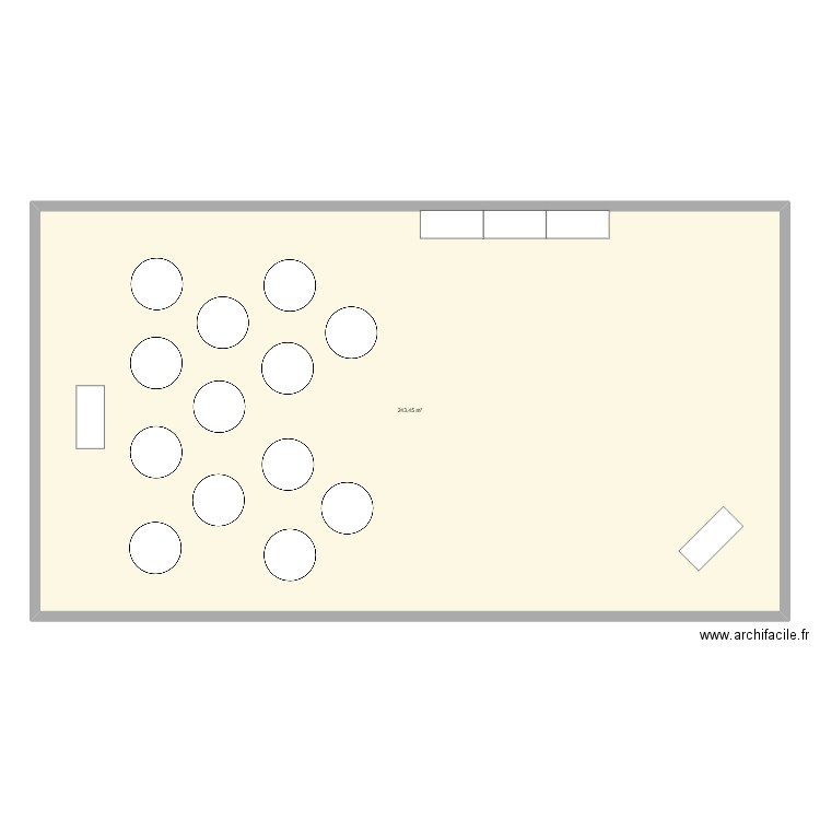 fete mariage. Plan de 1 pièce et 243 m2