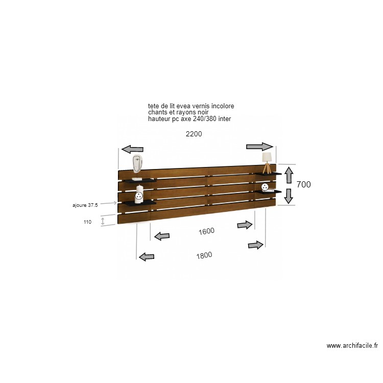 Tête de lit . Plan de 0 pièce et 0 m2