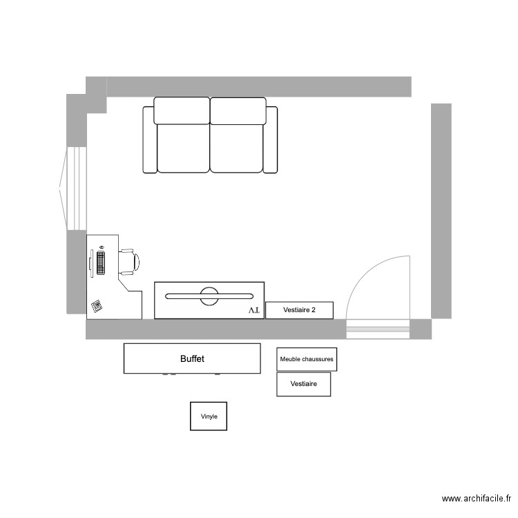 Chambre. Plan de 0 pièce et 0 m2