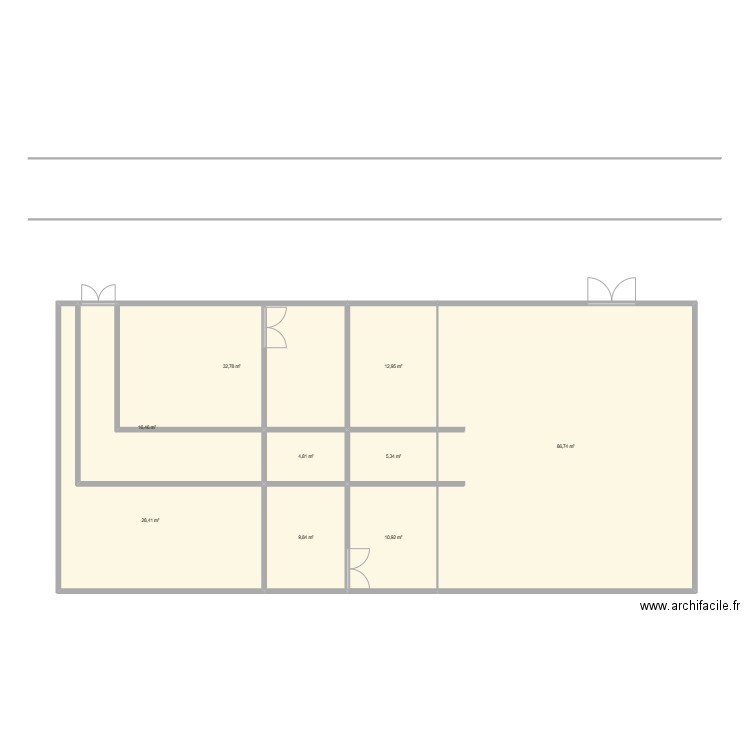 Plan Cuve. Plan de 9 pièces et 208 m2