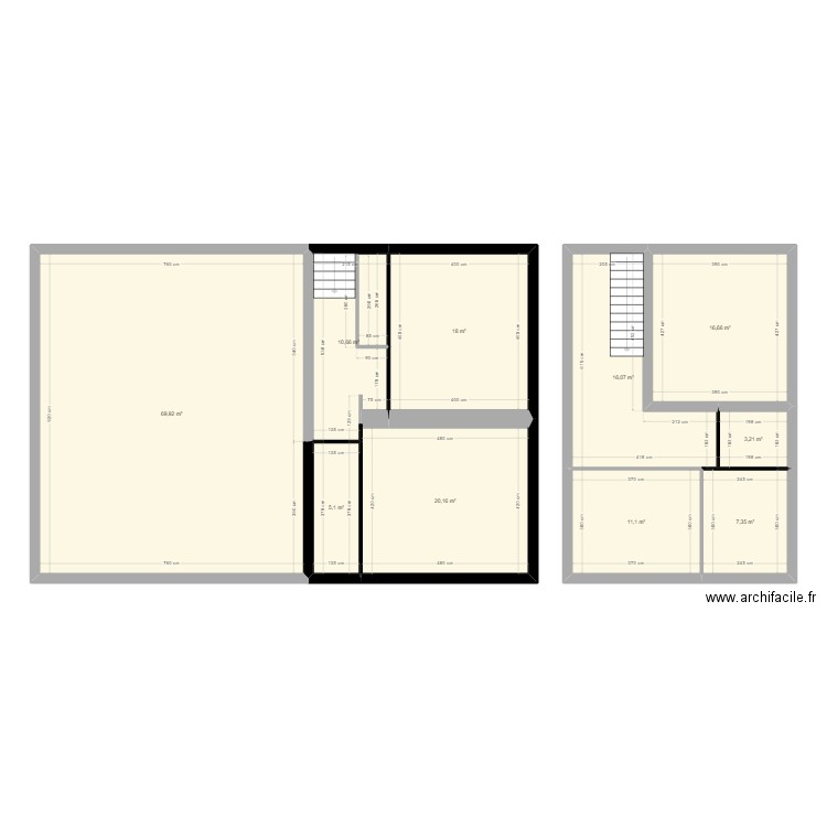 Espoujaous. Plan de 10 pièces et 178 m2