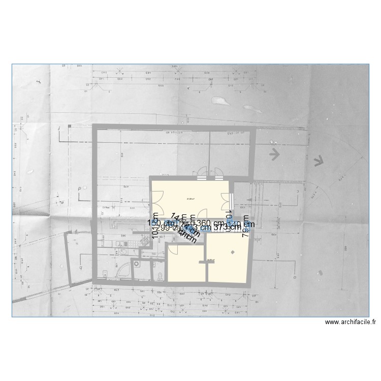 maison champagne. Plan de 5 pièces et 53 m2