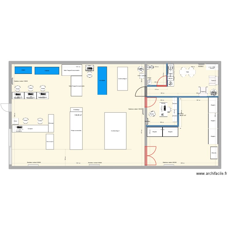 Plan2-2109. Plan de 2 pièces et 198 m2