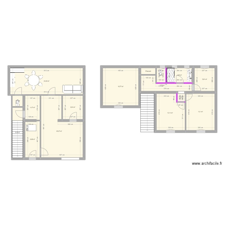 3 eme. Plan de 16 pièces et 137 m2