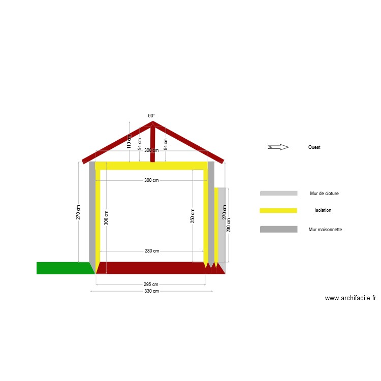 vue de droite en coupe AA  (2). Plan de 0 pièce et 0 m2