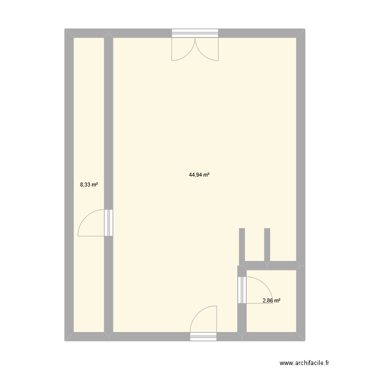 DARLING PLANT. Plan de 3 pièces et 56 m2