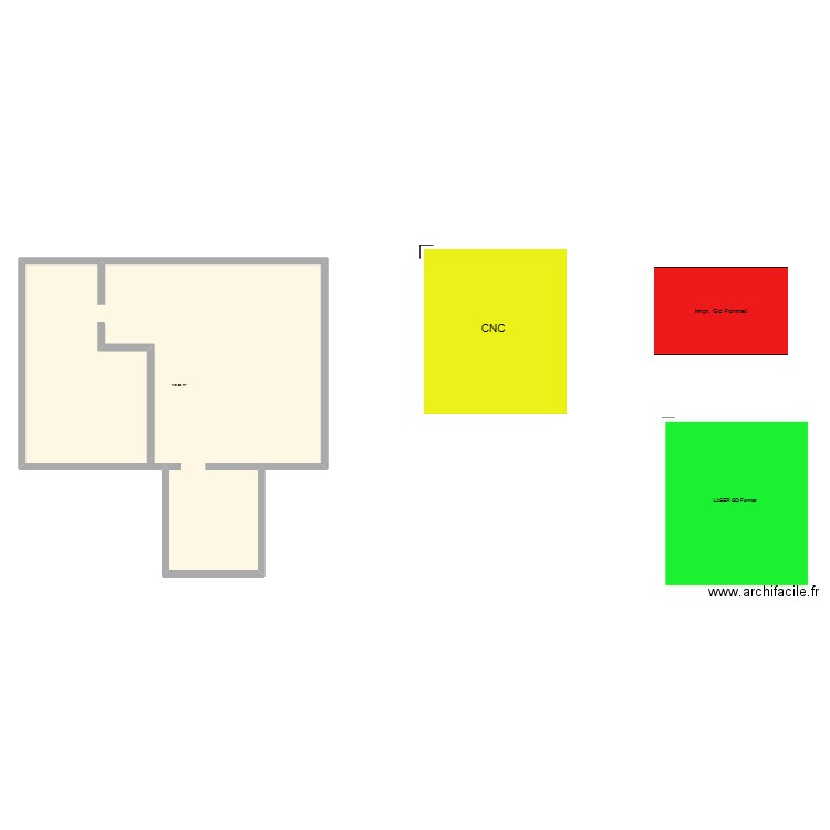 Implantation. Plan de 1 pièce et 143 m2