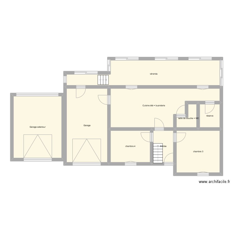 MAISON REZ DE CHAUSSEE. Plan de 9 pièces et 123 m2