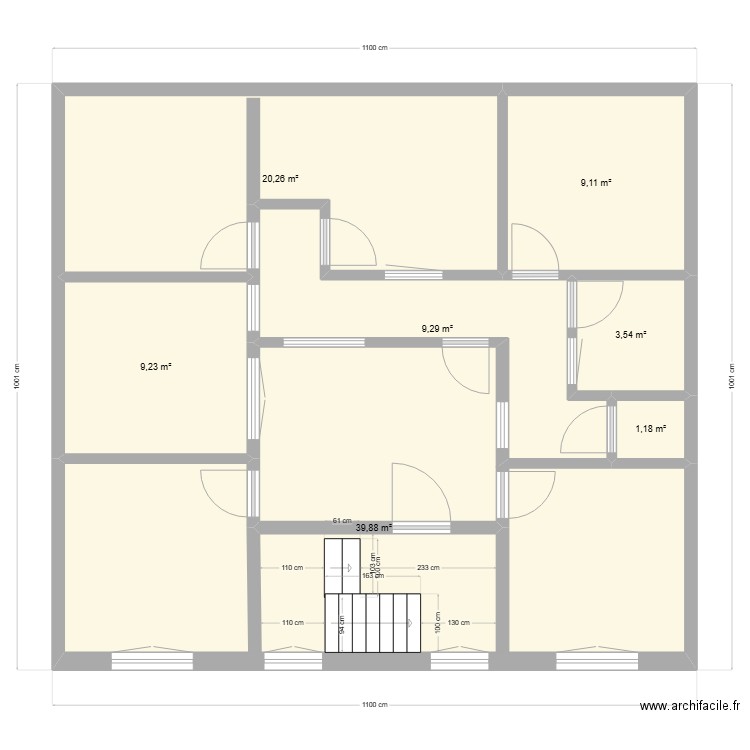 NED RDC. Plan de 7 pièces et 92 m2