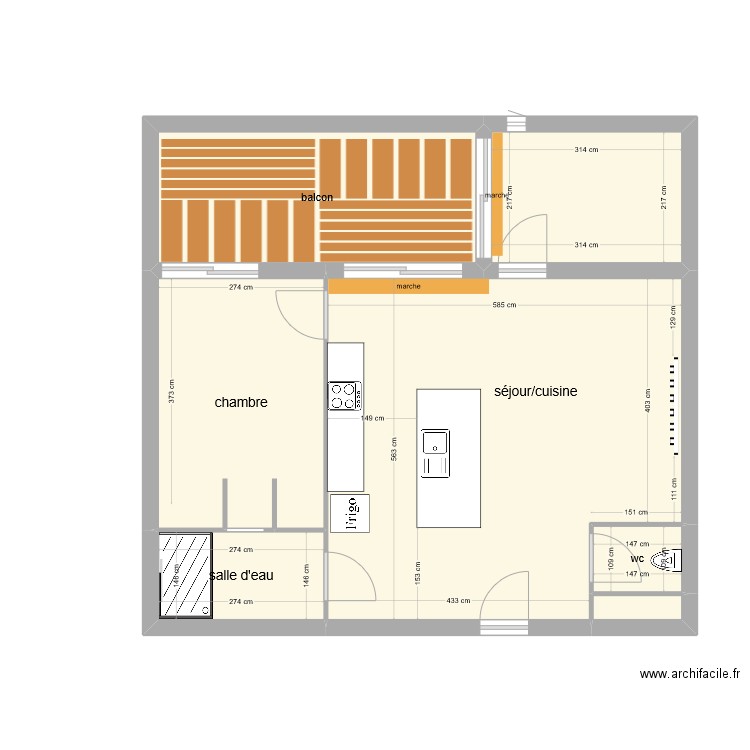 MAMMON ARCADIE. Plan de 7 pièces et 66 m2