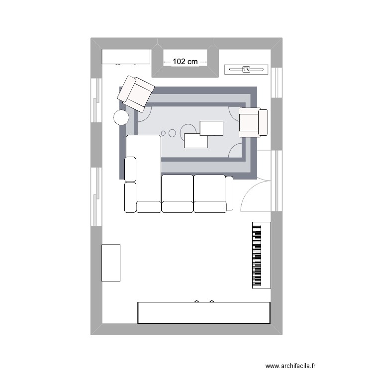 en cours. Plan de 2 pièces et 24 m2