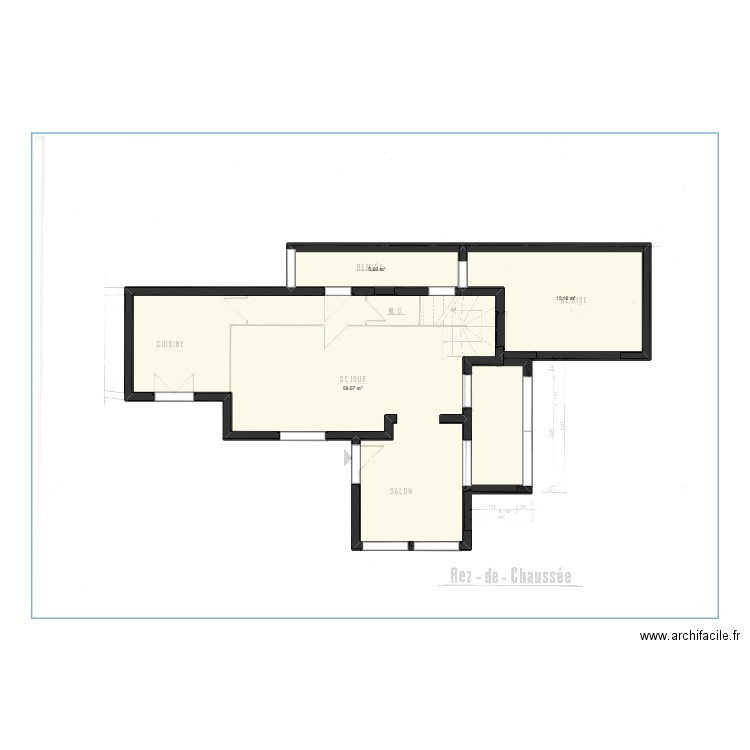 5 ch gayet v2. Plan de 3 pièces et 81 m2