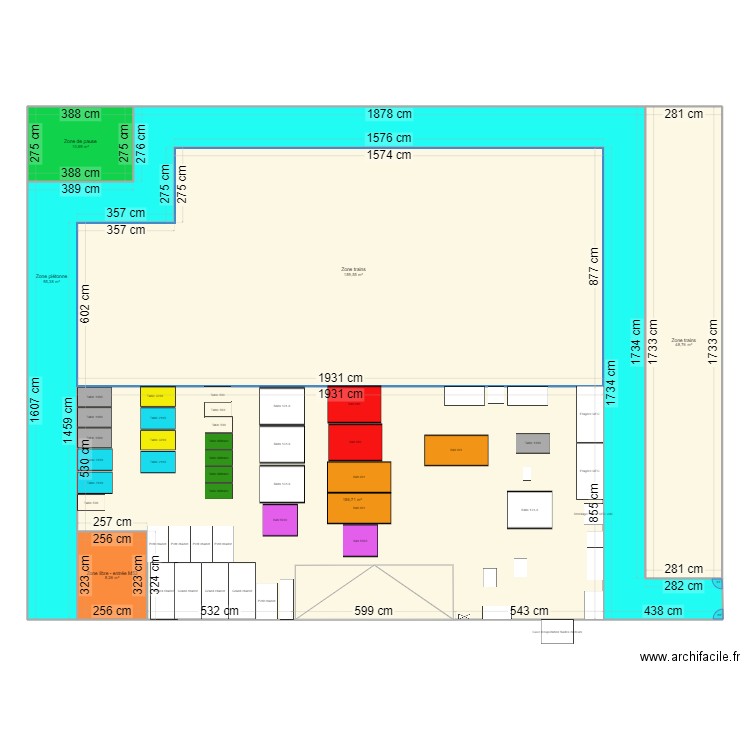 Installation selon nouvelle confirguration v2. Plan de 6 pièces et 479 m2