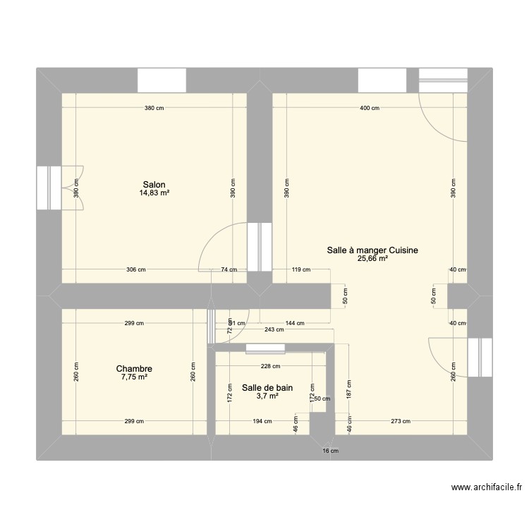 les Forges. Plan de 4 pièces et 52 m2