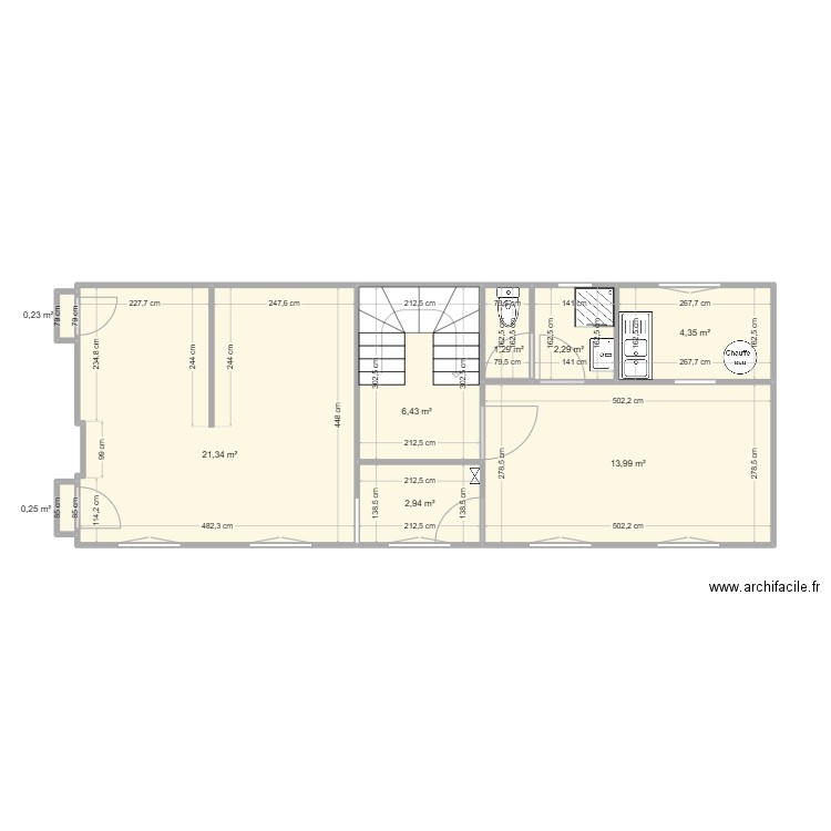 croisy sur andelle existant. Plan de 9 pièces et 53 m2