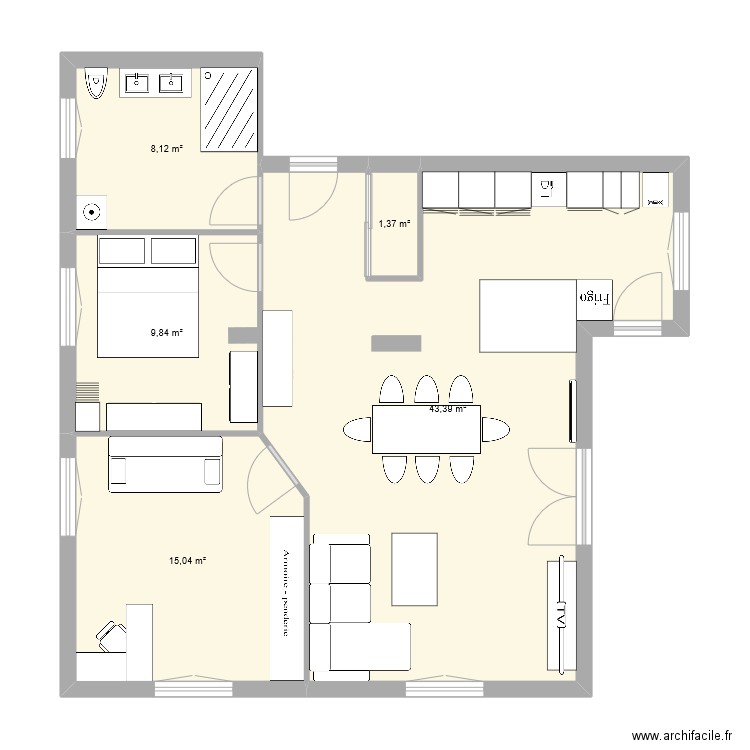 bavilliers 4. Plan de 5 pièces et 76 m2