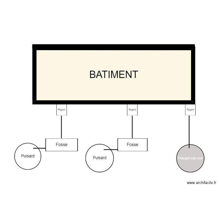 Plan de Fausse Biofil. Plan de 1 pièce et 39 m2