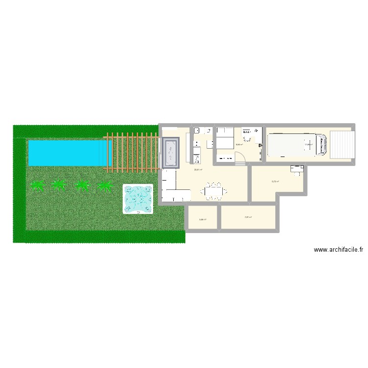 maison. Plan de 6 pièces et 78 m2