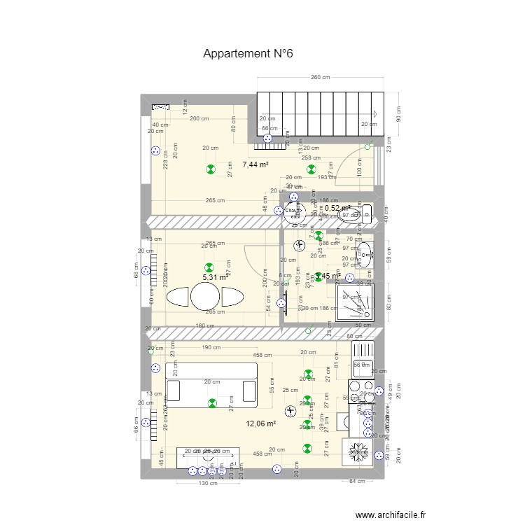 Appartement N°6. Plan de 5 pièces et 29 m2