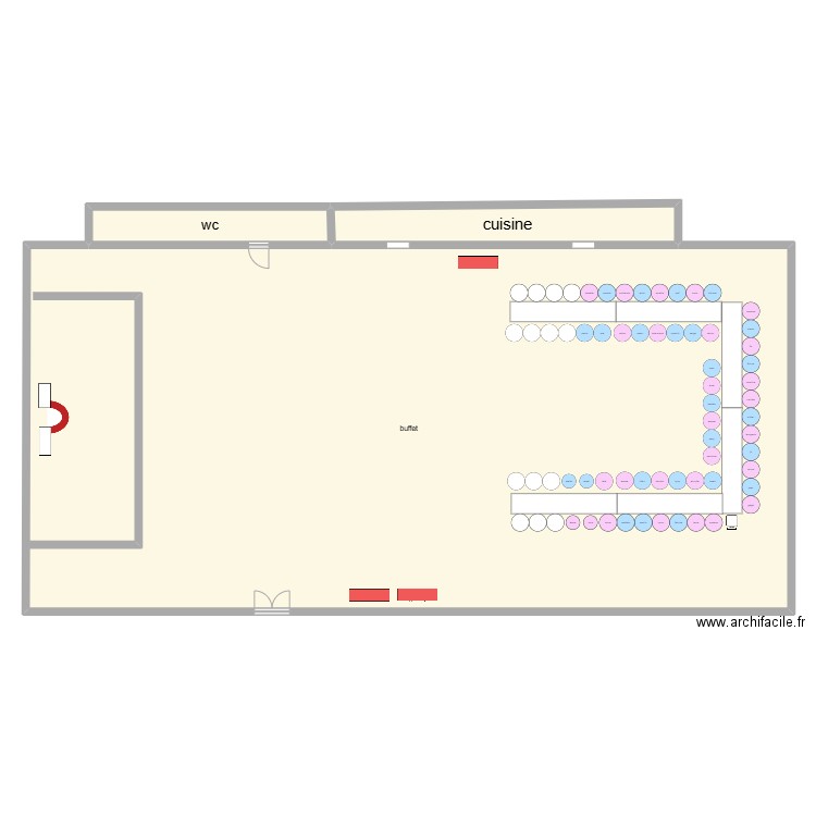 plan de table. Plan de 3 pièces et 463 m2