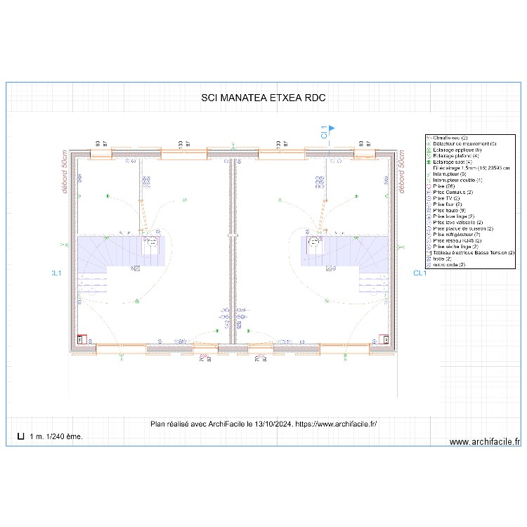 SCI MANATEA ETXEA RDC. Plan de 0 pièce et 0 m2