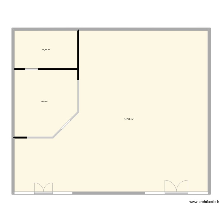 plan magasin. Plan de 3 pièces et 186 m2