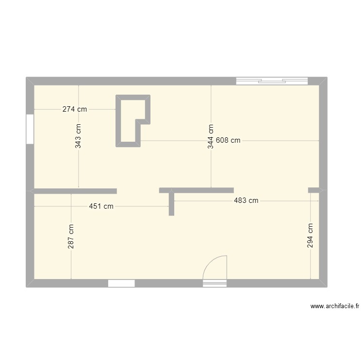 Tony sous-sol cotations. Plan de 2 pièces et 62 m2