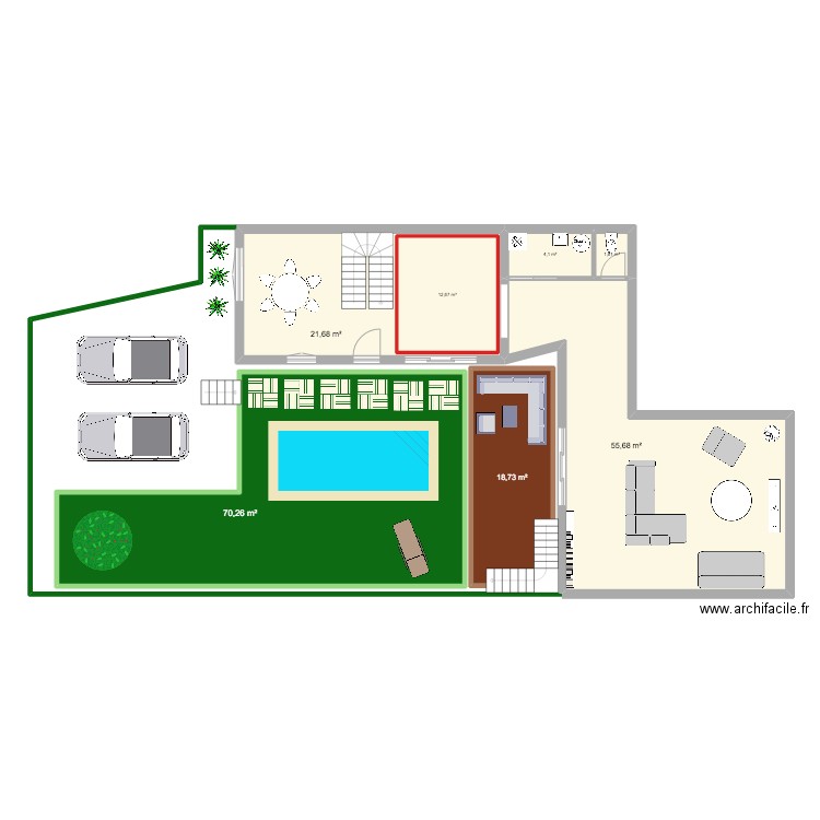 MAISON 2. Plan de 7 pièces et 198 m2