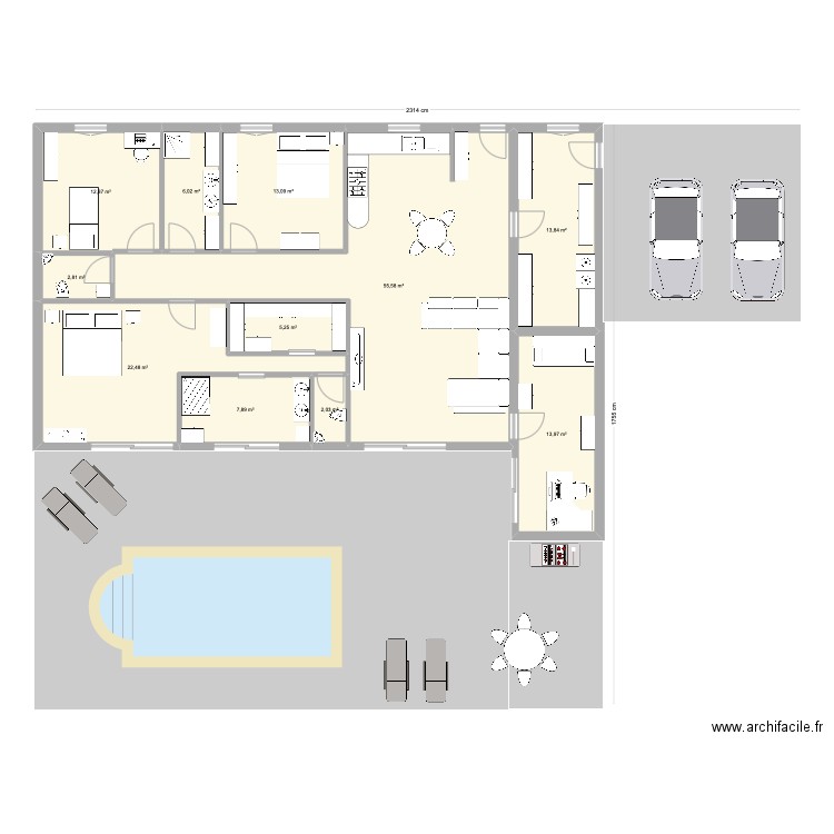 Maison Nous - Projet 1. Plan de 11 pièces et 156 m2