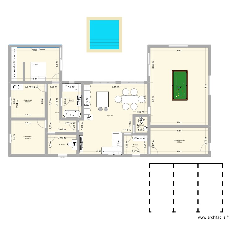 Maison. Plan de 11 pièces et 175 m2