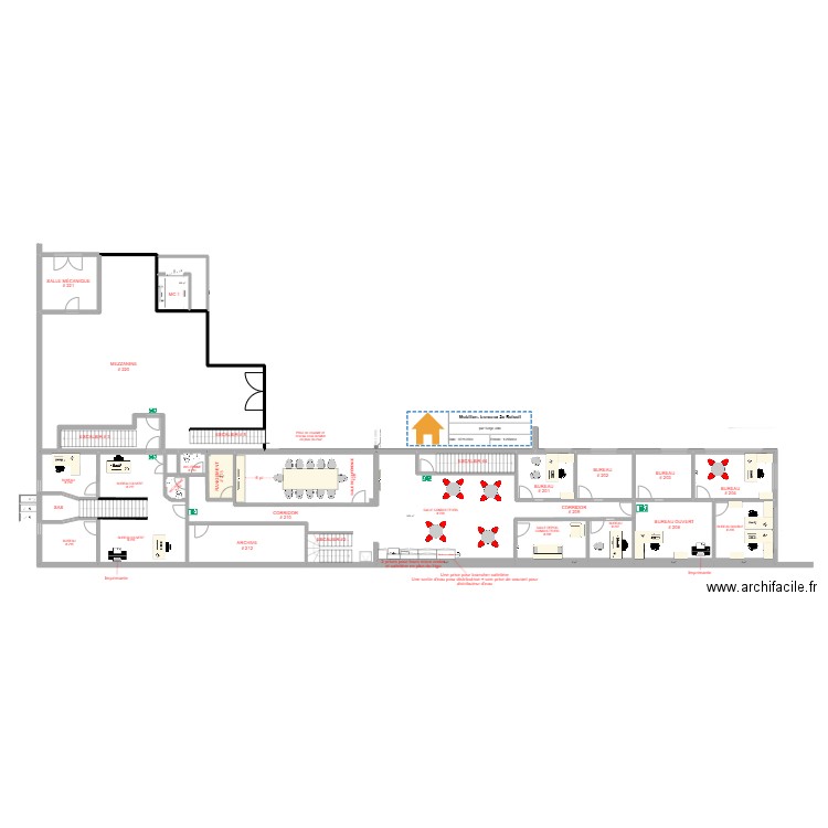 Mobiliers bureaux 2e Beloeil. Plan de 27 pièces et 471 m2