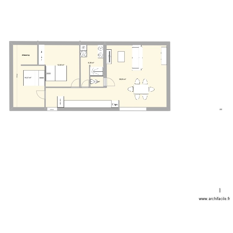 maison du fond laetitia. Plan de 5 pièces et 71 m2