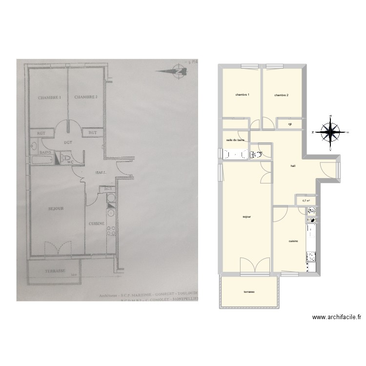 appartement. Plan de 12 pièces et 72 m2