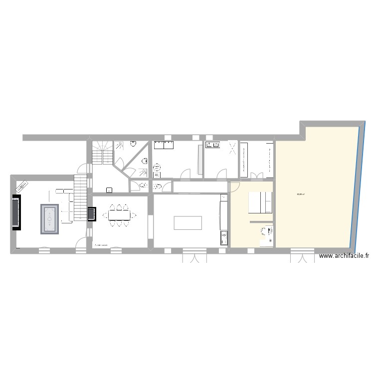 maison1. Plan de 1 pièce et 84 m2