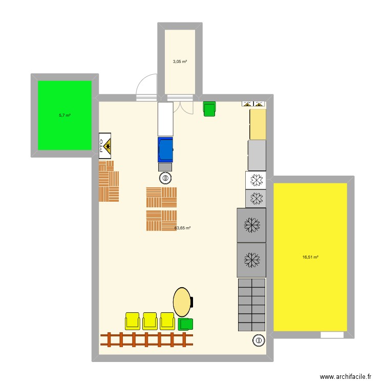 Zone Stup. Plan de 4 pièces et 89 m2