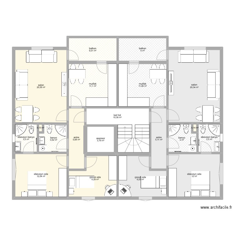  celaliye 1256/5 giris ve arakat . Plan de 20 pièces et 157 m2