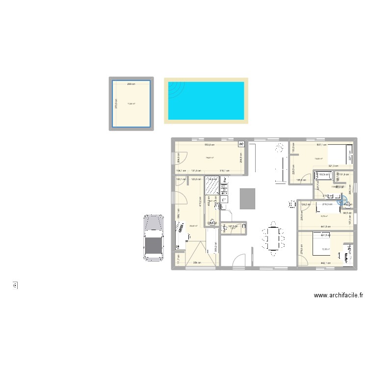 marcilly. Plan de 6 pièces et 105 m2