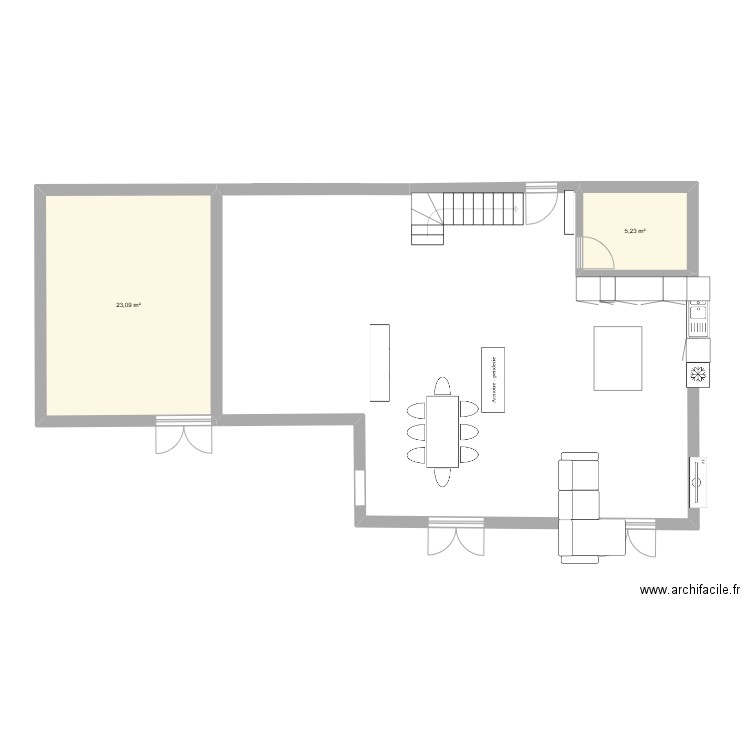 borgo 3. Plan de 2 pièces et 28 m2